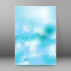 turquoise background blur brochure cover page layout