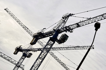 Cranes on the construction site