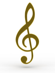 Obraz premium Golden treble clef