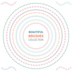 Vector brushes collection. Set of hand drawn brushes for frames, - 97420842