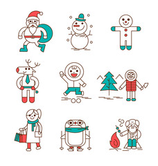 Christmas characters.