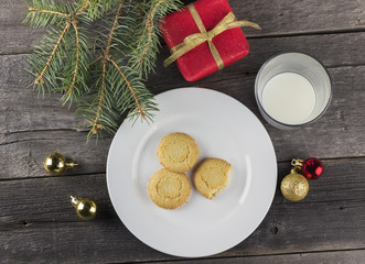 Cookies and milk for Santa Claus