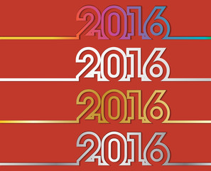 Vector colorful new year 2016