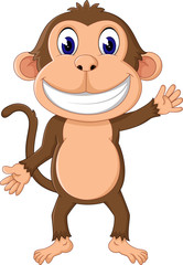 Obraz premium cute Cartoon monkey of illustration 