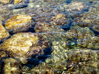 Sea bottom through the water surface