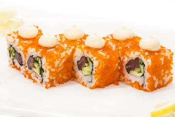 delicious seafood sushi at a Japanese restaurant