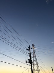 Fototapeta premium 電線と空4