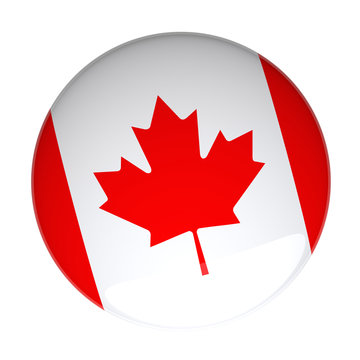 3D Rendering of a Badge with the Canadian Flag