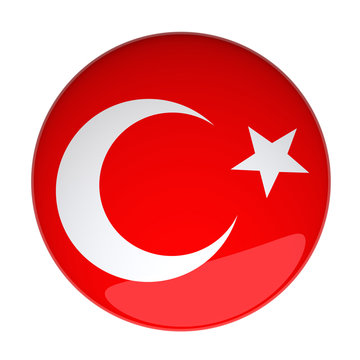 3D Rendering of a Badge with the Turkey Flag