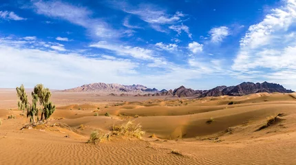Crédence de cuisine en verre imprimé Sécheresse Iran : le Dasht-e Kavir nommé aussi Kavir-e Namak ou Grand désert salé est un désert au milieu du plateau iranien