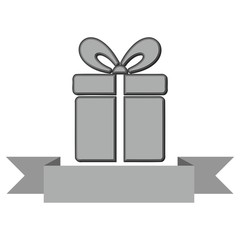Gray Gift box with ribbon icon