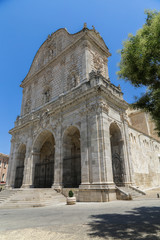 Fototapeta na wymiar Cathedral entrance Sassari