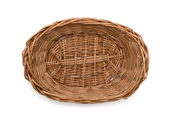 Fototapeta premium wicker basket on a white background