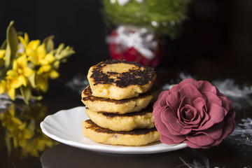 cheesecakes with flowers handmade