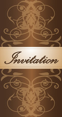 Wedding invitation on the brown background/wedding pattern