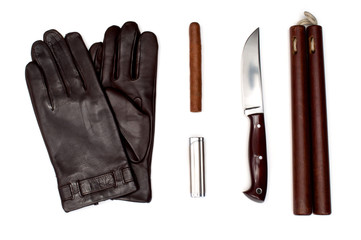 Leather men gloves