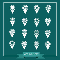 Set of Map Pointer icons for website and communication