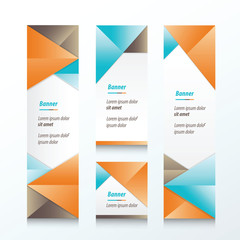 abstract banner vector set , Brown, orange, blue color