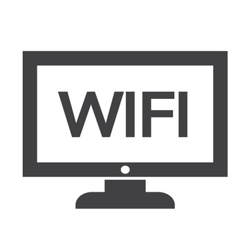 wifi tv icon design Illustration