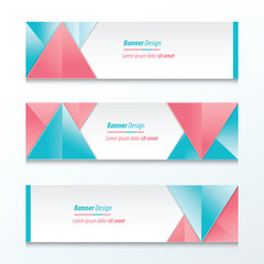 abstract banner design, pink and blue