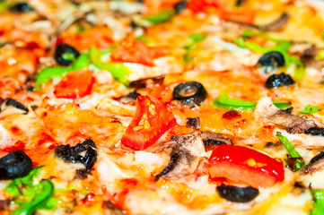 Vegetarian pizza as background