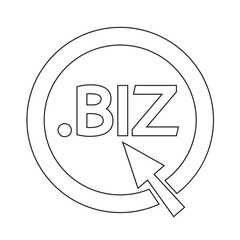 Domain dot biz sign icon Illustration