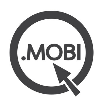 Domain dot mobi sign icon Illustration