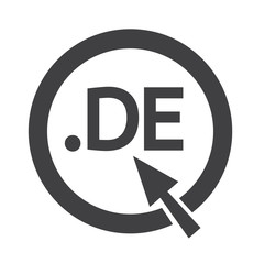 Germany Domain dot DE sign icon Illustration