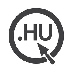 Hungary Domain dot HU sign icon Illustration
