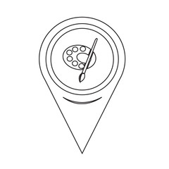 Map Pointer palette with paint brush icon