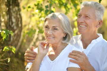 Fototapeta premium mature couple in summer park