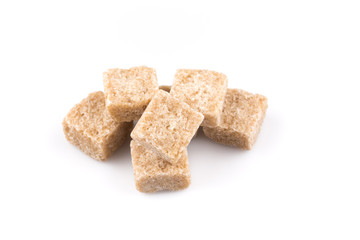 brown sugar cubes isolated