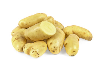 pomme de terre rattes du Touquet sur fond blanc