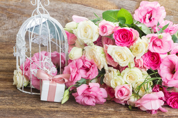 pink and white flowers