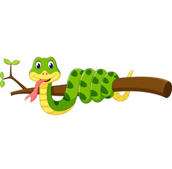 Cute green snake cartoon of illustration
