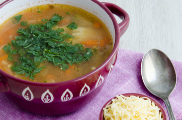 Broccoli soup with rice