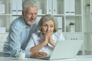 senior Doctors   with laptop