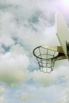 basketball hoop and sky
