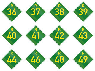 Collection of South African Provincial route signs