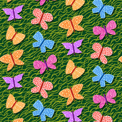 seamless repetitive pattern with butterflies