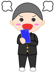 人物　スマホ　怒る