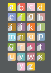 alphabet letters collection with long shadows