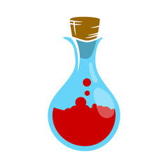 Icon red potions in a glass flask