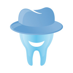 smiling tooth in hat