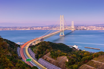 Akashi Kaikyo Bridge in Kobe, Japan