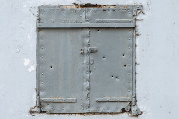 Steel grey door to the old fort