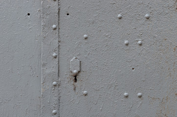 Steel grey door to the old fort