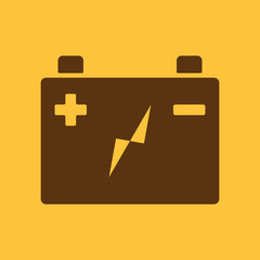 The accumulator battery icon. Power and electric, energy, electricity symbol. Flat