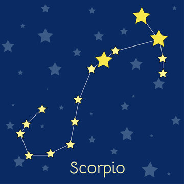 Scorpio Water Zodiac  constellation with stars in cosmos. Vector image