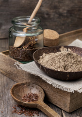 flax flour in a bowl